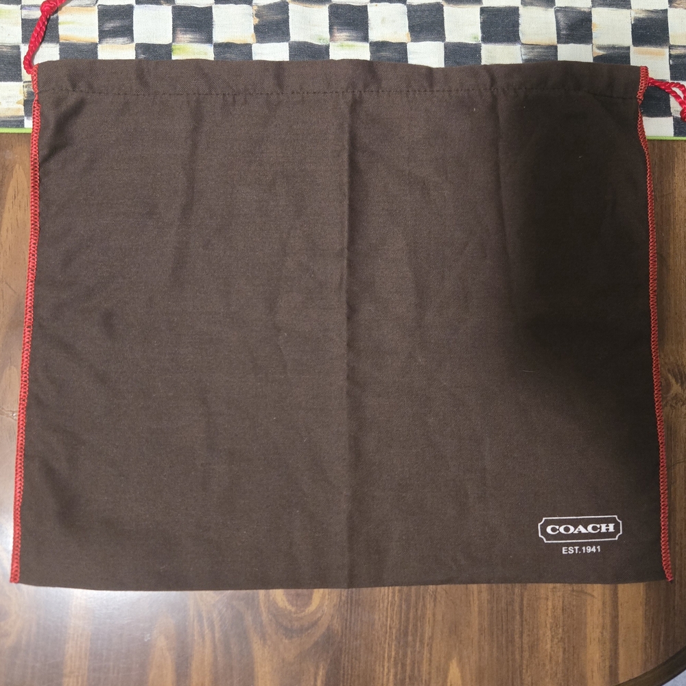 Coach Brown Bag with Red Accents